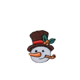 Snowman Face with Top Hat and Corncob Pipe