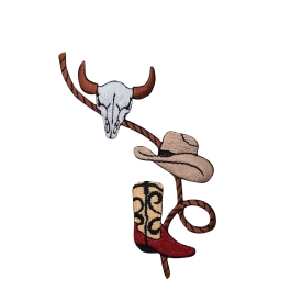 Western Rope with Boot, Cowboy Hat and Skull