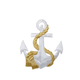 Nautical White Anchor/Gold Rope