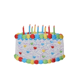 White Confetti Shimmery Birthday Cake with Candles 